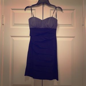 Grey and Black Strapless Dress